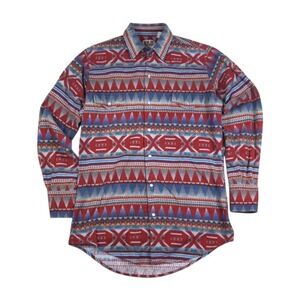 Vtg Ely Cattleman Western Shirt Men's‎ M Aztec Southwestern Pearl Snap 90s